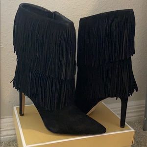 Sam Edelman Suede Fringe pointed toe Boot